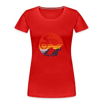Mountain Bike MTB II - Women's Premium Organic T-Shirt - red - Front - Mia (176cm)