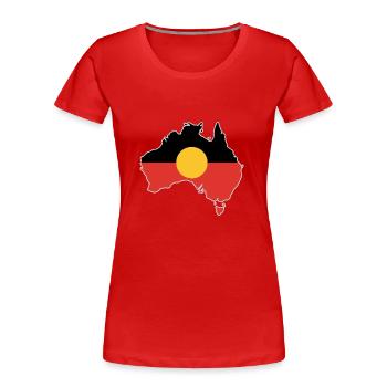 Aborigine-Flagge Australien Karte Geschenkidee - Frauen Premium Bio T-Shirt - Rot - Vorne - Mia (176cm)