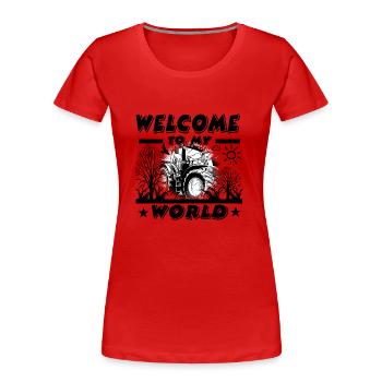 Traktor - Frauen Premium Bio T-Shirt - Rot - Vorne - Mia (176cm)