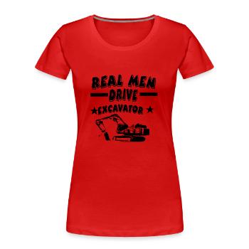 Pelleteuses - T-shirt bio Premium Femme - rouge - Devant - Mia (176cm)