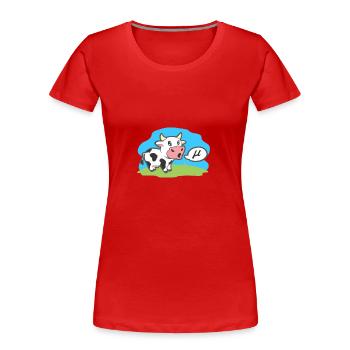 Symboles mathématiques Vache Va Mu Drôle Animal Idée cadeau - T-shirt bio Premium Femme - rouge - Devant - Mia (176cm)