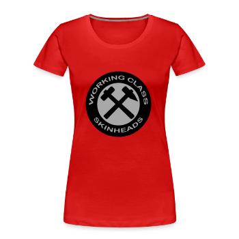 working class skinheads - Frauen Premium Bio T-Shirt - Rot - Vorne - Mia (176cm)