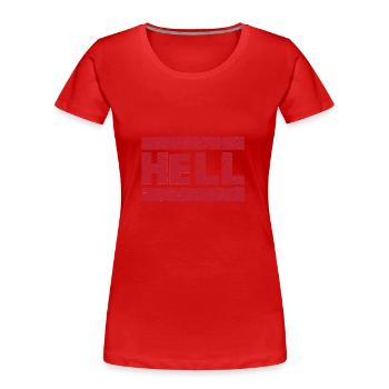 Hell Red Ink Stamp - Women's Premium Organic T-Shirt - red - Front - Mia (176cm)