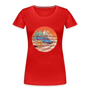 Sauteur à ski Figure Saut à ski Cadeau Vol à ski - T-shirt bio Premium Femme - rouge - Devant - Mia (176cm)
