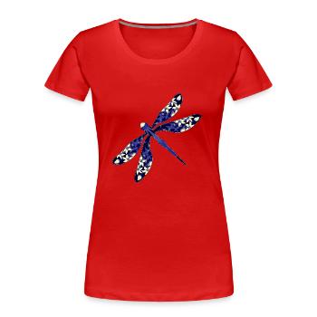 Libellule - T-shirt bio Premium Femme - rouge - Devant - Mia (176cm)