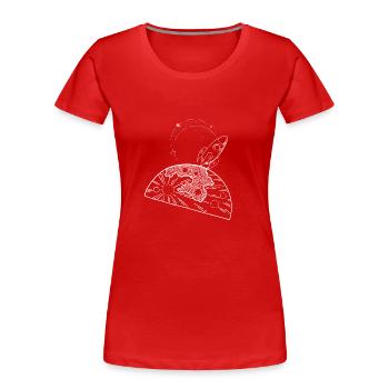 magischer Raum - Frauen Premium Bio T-Shirt - Rot - Vorne - Mia (176cm)