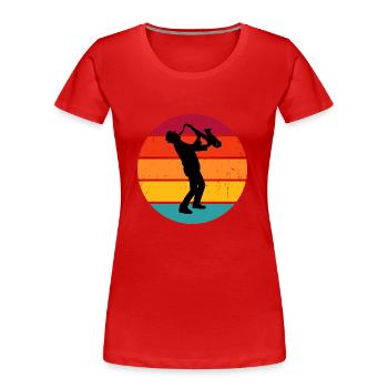 Saxophoniste Sax Herren Jungen Saxophone - T-shirt bio Premium Femme - rouge - Devant - Mia (176cm)