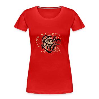 Rock 'n' Roll - Frauen Premium Bio T-Shirt - Rot - Vorne - Mia (176cm)