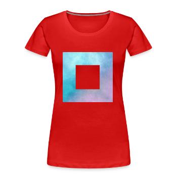 Space Viereck Cut - Frauen Premium Bio T-Shirt - Rot - Vorne - Mia (176cm)