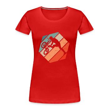 bmx fahrrad bmx Radfahren bmx jungen Damen - Frauen Premium Bio T-Shirt - Rot - Vorne - Mia (176cm)