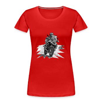Adventure Bike Kurve schwarz - Frauen Premium Bio T-Shirt - Rot - Vorne - Mia (176cm)