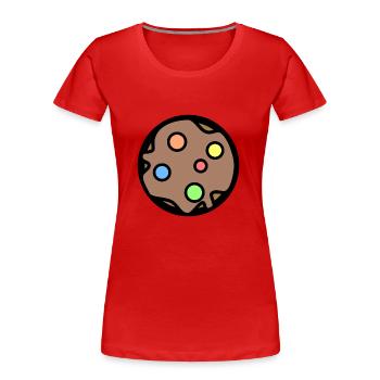 Biscuit - Women's Premium Organic T-Shirt - red - Front - Mia (176cm)