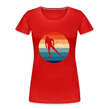 Langlauf Klassisch Langlauf Classic Langlauf Skati - Frauen Premium Bio T-Shirt - Rot - Vorne - Mia (176cm)