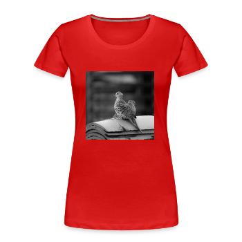 birds - Women's Premium Organic T-Shirt - red - Front - Mia (176cm)
