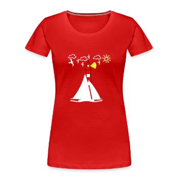 Voile - T-shirt bio Premium Femme - rouge - Devant - Mia (176cm)
