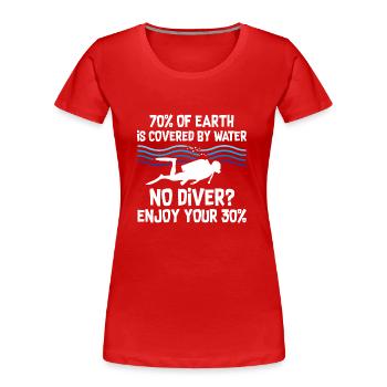 Scuba Diver - Frauen Premium Bio T-Shirt - Rot - Vorne - Mia (176cm)