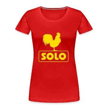 Hahn Solo - Frauen Premium Bio T-Shirt - Rot - Vorne - Mia (176cm)