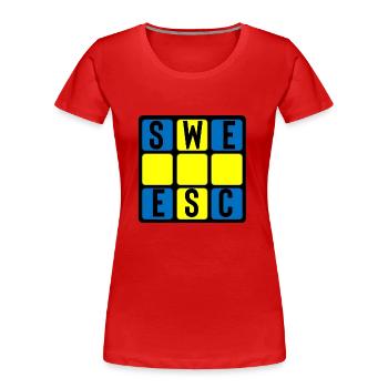 Eurovision Suède - T-shirt bio Premium Femme - rouge - Devant - Mia (176cm)