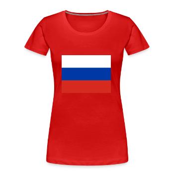 russia - Women's Premium Organic T-Shirt - red - Front - Mia (176cm)