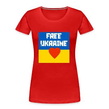 Ukraine - Women's Premium Organic T-Shirt - red - Front - Mia (176cm)