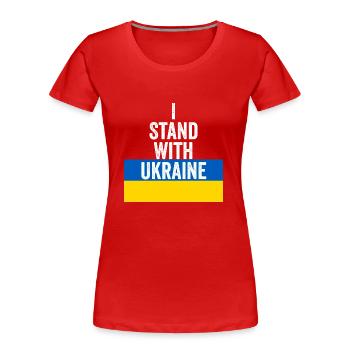 Ukraine - Women's Premium Organic T-Shirt - red - Front - Mia (176cm)