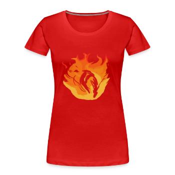 Feu - T-shirt bio Premium Femme - rouge - Devant - Mia (176cm)