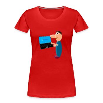 Homme patient - T-shirt bio Premium Femme - rouge - Devant - Mia (176cm)