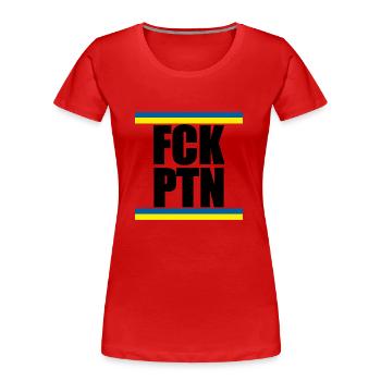 FCK PTN - Women's Premium Organic T-Shirt - red - Front - Mia (176cm)