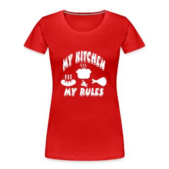 Kitchen - Women's Premium Organic T-Shirt - red - Front - Mia (176cm)