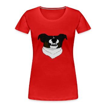 Border Collie Smile - Women's Premium Organic T-Shirt - red - Front - Mia (176cm)