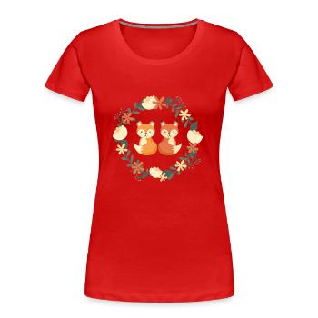 Fox-Geschwister - Frauen Premium Bio T-Shirt - Rot - Vorne - Mia (176cm)