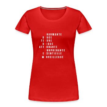 connasse - T-shirt bio Premium Femme - rouge - Devant - Mia (176cm)