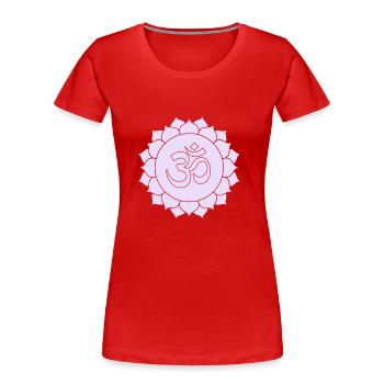 ohm zeichen flieder lila hell - Frauen Premium Bio T-Shirt - Rot - Vorne - Mia (176cm)