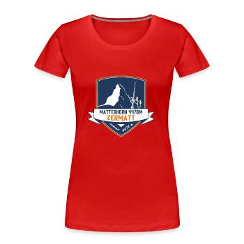 Zermatt Metterhorn Ecusson - Frauen Premium Bio T-Shirt - Rot - Vorne - Mia (176cm)