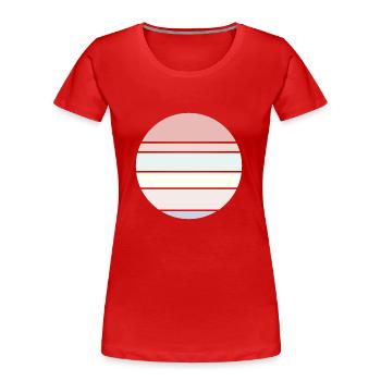 Hintergrund Pastell Kreis - Frauen Premium Bio T-Shirt - Rot - Vorne - Mia (176cm)