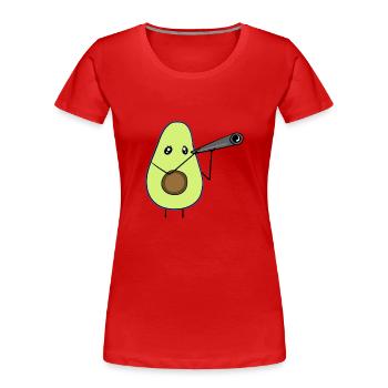 cartoon avocado essen suchen liebe - Frauen Premium Bio T-Shirt - Rot - Vorne - Mia (176cm)