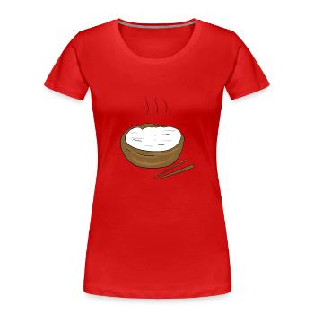 essen reis symbol asiatisch warm - Frauen Premium Bio T-Shirt - Rot - Vorne - Mia (176cm)