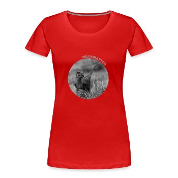 Velociraptor - Frauen Premium Bio T-Shirt - Rot - Vorne - Mia (176cm)
