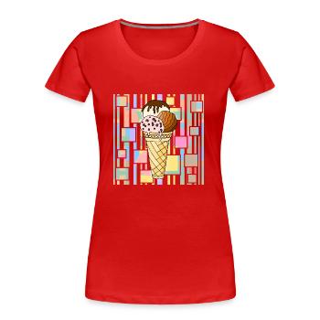 Eis - Frauen Premium Bio T-Shirt - Rot - Vorne - Mia (176cm)