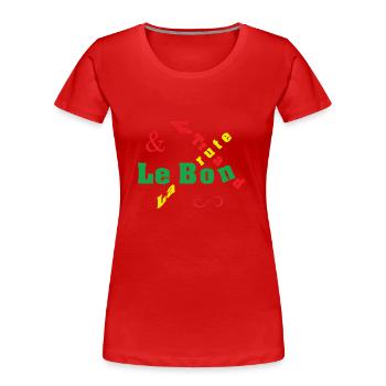 tee-shirt le bon la brute et le truand - T-shirt bio Premium Femme - rouge - Devant - Mia (176cm)