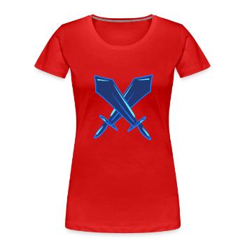 blaue schwerter schwert kampf symbol - Frauen Premium Bio T-Shirt - Rot - Vorne - Mia (176cm)