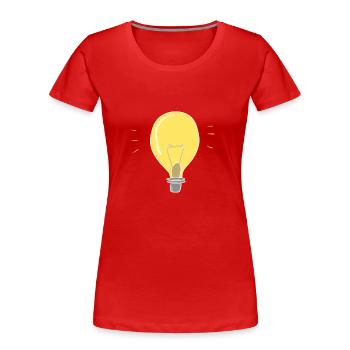 gelbe lampe leuchten licht symbol - Frauen Premium Bio T-Shirt - Rot - Vorne - Mia (176cm)