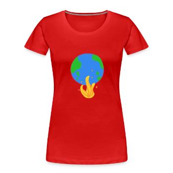 erde brennt klimaschutz feuer - Frauen Premium Bio T-Shirt - Rot - Vorne - Mia (176cm)