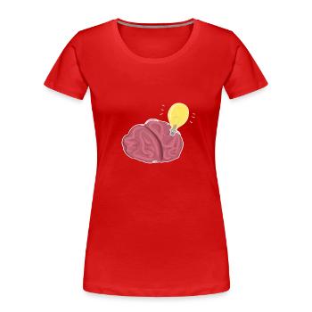 lampe gehirn organ intellignez denken - Frauen Premium Bio T-Shirt - Rot - Vorne - Mia (176cm)