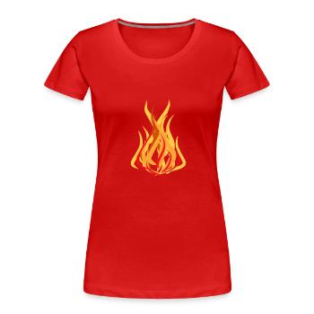 feuer symbol hitze warm - Frauen Premium Bio T-Shirt - Rot - Vorne - Mia (176cm)