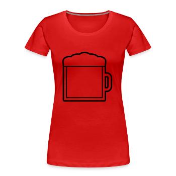 Icône de logo Grand verre à bière - T-shirt bio Premium Femme - rouge - Devant - Mia (176cm)
