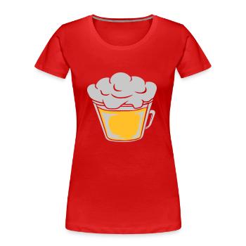 Draufsicht von oben Bier - Frauen Premium Bio T-Shirt - Rot - Vorne - Mia (176cm)