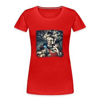 Embrace The Darkness - Women's Premium Organic T-Shirt - red - Front - Mia (176cm)
