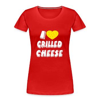 Cheese - Women's Premium Organic T-Shirt - red - Front - Mia (176cm)