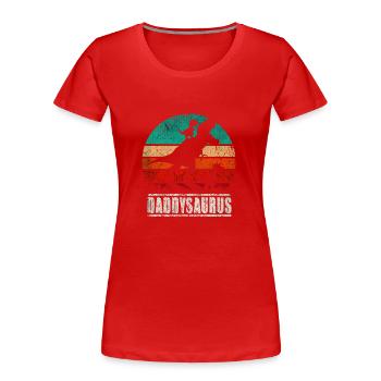 Daddysaurus - Women's Premium Organic T-Shirt - red - Front - Mia (176cm)